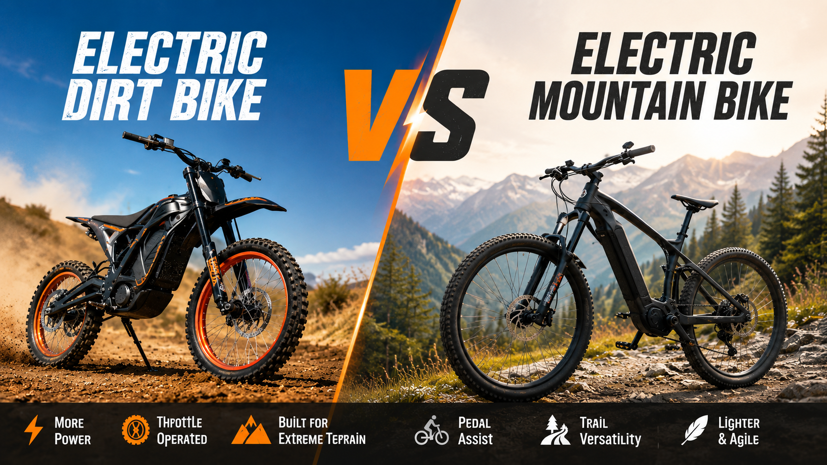 Electric Dirt Bike vs Electric Mountain Bike: What’s the Difference?